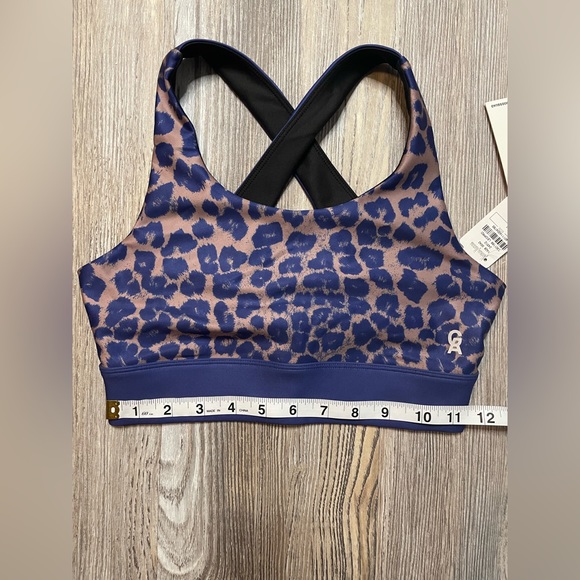 NEW Good American The Step Sports Bra Leopard Purple Cutout Cross Straps Wide 1 - Picture 7 of 8